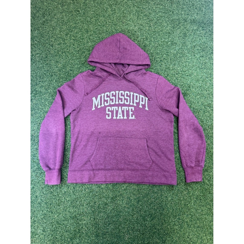 Mississippi‎ State Bulldogs Hoodie Maroon Heather Fleece Mens Large
